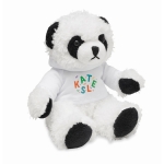 Stuffed toy panda bear with hooded shirt for your promotions white colour main view