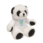 Stuffed toy panda bear with hooded shirt for your promotions white colour view with print area