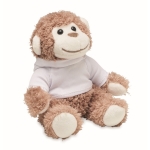 Plush toy monkey with a white hoodie, for events white colour