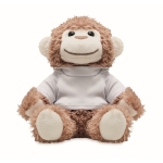 Plush toy monkey with a white hoodie, for events white colour third view