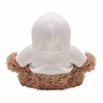 Plush toy monkey with a white hoodie, for events white colour fourth view