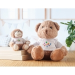 Plush teddy bear with hoodie white colour main ambient view