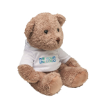 Plush teddy bear with hoodie white colour view with print area