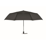 Foldable automatic windproof umbrella for promotions, Ø 119 black colour