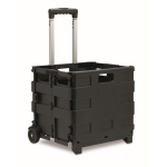 Foldable shopping cart with a load capacity of 25 kg black colour