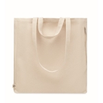 Recycled shopping bag with inner pocket, 140 g/m2 beige colour second view