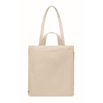 Recycled shopping bag with inner pocket, 140 g/m2 beige colour third view