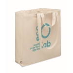 Recycled shopping bag with inner pocket, 140 g/m2 beige colour main view