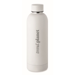 Double-walled leak-proof steel thermos bottle, 500 ml white colour main view