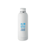 Double-walled leak-proof steel thermos bottle, 500 ml white colour view with print area