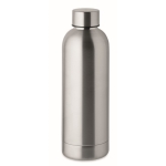 Double-walled leak-proof steel thermos bottle, 500 ml matt silver colour