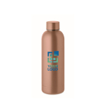 Double-walled leak-proof steel thermos bottle, 500 ml russet colour view with print area