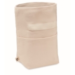 High quality, roll top cooler bag made from recycled cotton beige colour second view