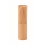 Lip balm with vanilla scent in bamboo casing, SPF 10 wood colour second view