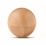 Round natural lip balm in bamboo container, SPF 10 wood colour second view