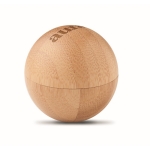 Round natural lip balm in bamboo container, SPF 10 wood colour second main view