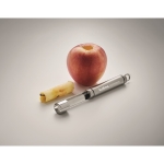 Stainless steel fruit corer. A practical promotional gift matt silver colour main view