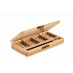 Tool set with 24 screwdrivers in a bamboo box wood colour