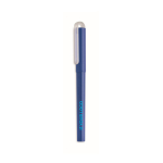 Recycled blue gel ink ballpoint pen with cap blue colour view with print area