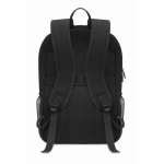 Laptop backpack, washed canvas, 15”, 340 g/m2 black colour third view