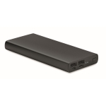 External aluminium charger with fast charge tech, 10,000 mAh black colour