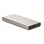 External aluminium charger with fast charge tech, 10,000 mAh matt silver colour