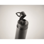 Insulated steel drinking bottle with carrying strap, 500 ml black colour second photographic view