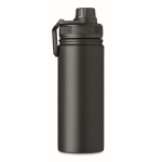 Insulated steel drinking bottle with carrying strap, 500 ml black colour seventh view