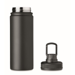 Insulated steel drinking bottle with carrying strap, 500 ml black colour eighth view