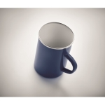 Vintage-look enamelled metal mug with white interior, 550 ml blue colour fourth photographic view