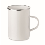 Vintage-look enamelled metal mug with white interior, 550 ml white colour