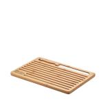 Wooden board set with bread cutting knife view with print area