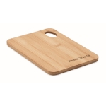 Small bamboo chopping board with hole to hang wood colour main view