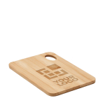 Small bamboo chopping board with hole to hang view with print area