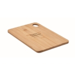 Large bamboo chopping board with hole to hang wood colour main view