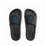 Non-slip beach flip-flops black colour view with print area