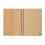 Notebook with bamboo cover and cream pages, A5 wood colour second view