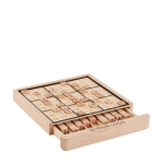 Deluxe, 99-piece wooden Sudoku board game for merchandising wood colour view with print area