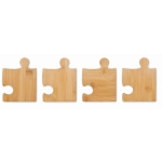 Coaster set of 4 puzzle pieces wood colour seventh view