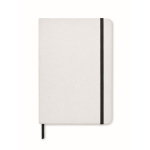 Notebook with cover, recycled cardboard and stone paper, A5 white colour third view