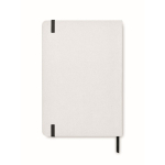 Notebook with cover, recycled cardboard and stone paper, A5 white colour fourth view