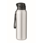 Large steel thermos bottle with straw, 580 ml matt silver colour