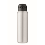 Large steel thermos bottle with straw, 580 ml matt silver colour fourth view