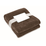 Warm wool blanket, RPET with a card, 280 g/m2 brown colour