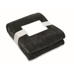 Warm wool blanket, RPET with a card, 280 g/m2 black colour