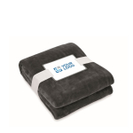 Warm wool blanket, RPET with a card, 280 g/m2 black colour view with print area