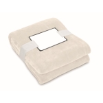 Warm wool blanket, RPET with a card, 280 g/m2 beige colour