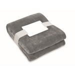 Warm wool blanket, RPET with a card, 280 g/m2 dark grey colour