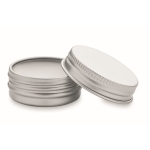 Vegan vanilla flavour lip balm tin, SPF 10 white colour