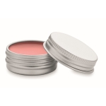 Vegan vanilla flavour lip balm tin, SPF 10 pink colour second view